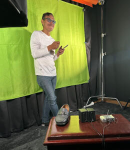 Veteran theater and TV actor Bernard Laxa helped us with his green screen work. Veteran theater and TV actor Bernard Laxa helped us with his green screen work.