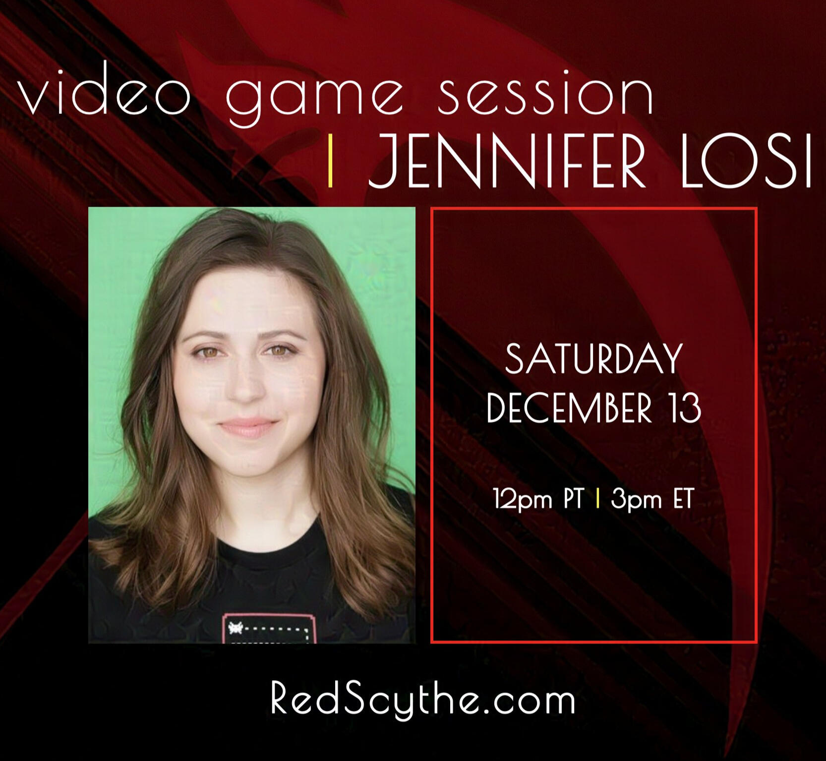 Class Poster for Video Game Session with Jennifer Losi